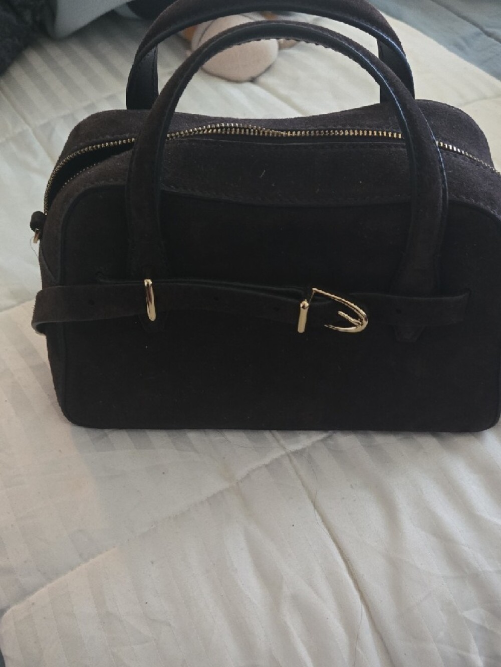 Madewell Chocolate Brown Suede Satchel NWT & The LAUREL Boot Size 10 NEW - Picture 3 of 14